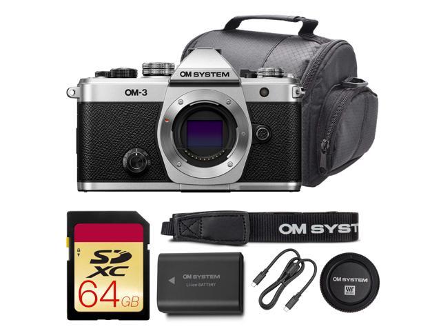 OM SYSTEM OM-3 Mirrorless Camera Bundle (V210050SW000) + 64GB Card + Camera Bag