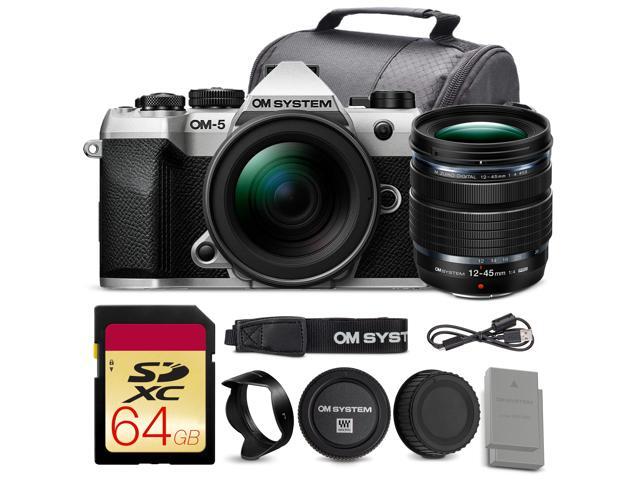 OM SYSTEM OM-5 Mark II Mirrorless Camera with 12-45mm f/4 PRO Lens Bundle + 64GB Card + Battery