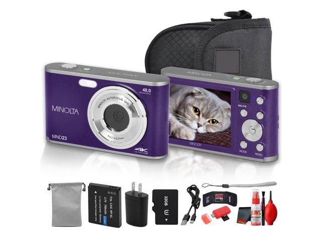 Minolta MND23 Digital Camera (Purple), 48MP Point & Shoot Camera, 2.7K Video Recording, 16x Digital Zoom + More