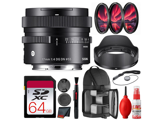Sigma 17mm f/4 DG DN Contemporary Lens for Sony E Value Bundle