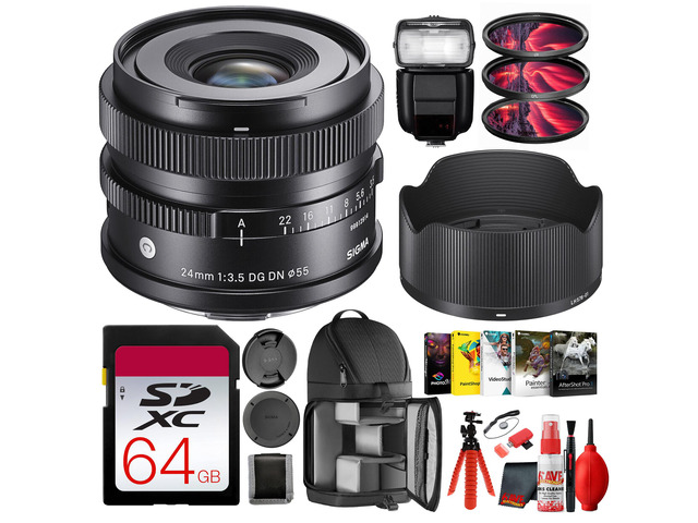 Sigma 24mm f/3.5 DG DN Contemporary Lens for Sony E Complete Bundle