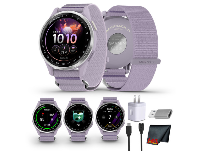 Garmin Approach J1 Junior GPS Golf watch - Silver with Lilac Band