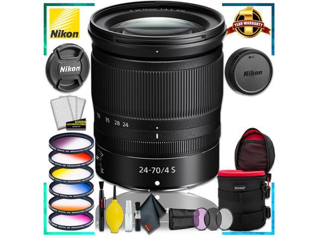 Nikon NIKKOR Z 24-70mm f.4 S Lens (Intl Model) + 4.5 inch Vivitar Premium Lens Case + Vivitar Graduated Color Filter Kit + 3pcs UV Lens Filter Kit...