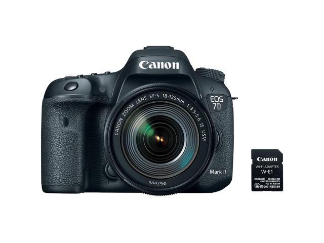 Canon EOS 7D Mark II DSLR Camera with 18-135mm Lens & W-E1 Wi-Fi Adapter With Memory Card Kit, Filter Kit, Backpack, Tripod, LED Light and Cleaning...