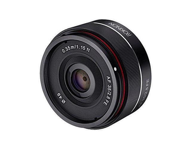 Rokinon 35mm f/2.8 (IO35AF-E) Ultra Compact Wide Angle Lens for Sony E Mount, Black