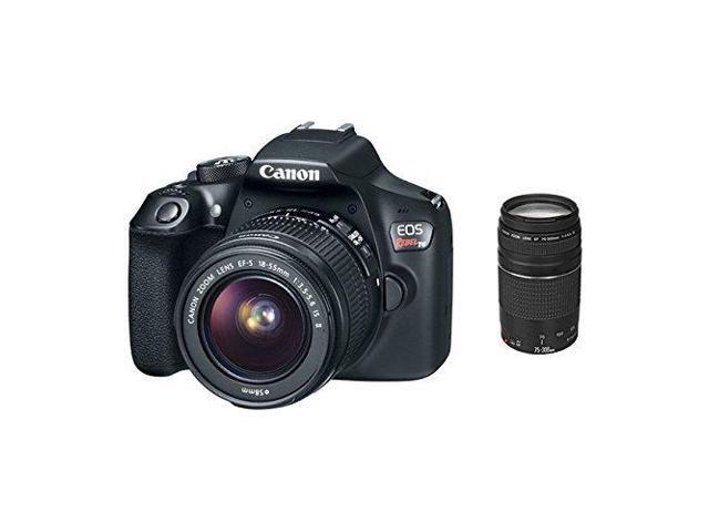 Canon EOS Rebel T6 Digital SLR Camera 18-55mm and 75-300mm Zoom Lenses (International Model)