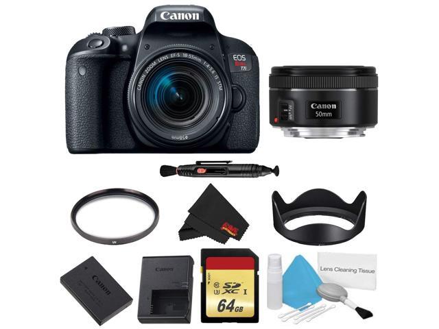 Canon EOS Rebel T7i DSLR Camera with 18-55mm Lens Basic w/ Memory Kit + 50mm Lens (Intl Model)