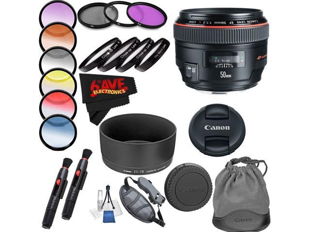 Canon EF 50mm f/1.2L USM Lens International Version (No Warranty) Professional Accessory Combo