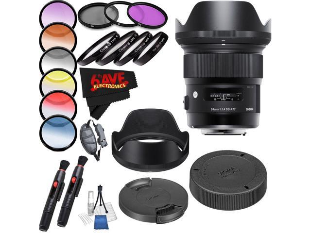 Sigma 24mm f/1.4 DG HSM Art Lens International Version (No Warranty) Professional Accessory Combo