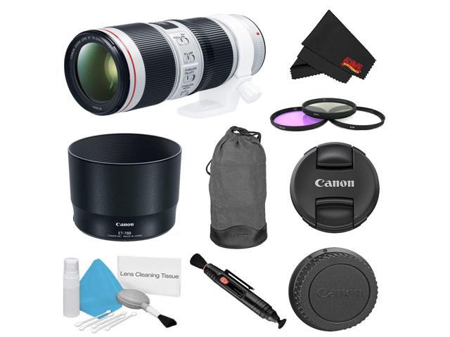 Canon EF 70-200mm f/4L IS II USM Lens Bundle w/ 3 Piece Filter Kit (Intl Model)