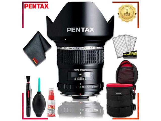 Pentax SMC FA 645 35mmf/3.5 AL IF Lens + 4.5 Inch Vivitar Premium Lens Case + Cleaning Kit