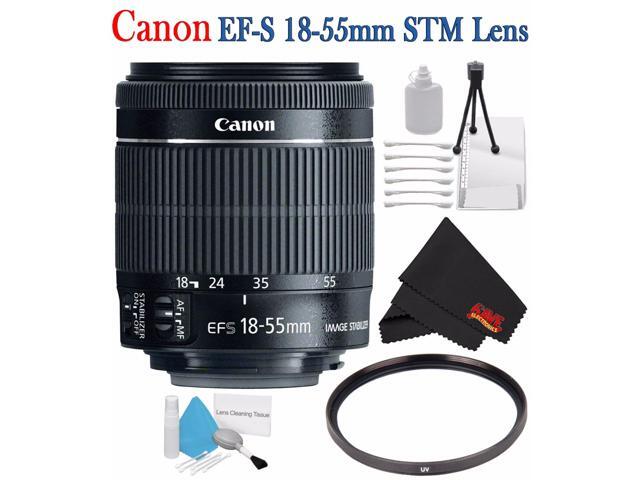 Canon EF-S 18-55mm f/3.5-5.6 IS STM Lens 8114B002 + 58mm UV Filter + Deluxe Starter Kit + Deluxe 3pc Lens Cleaning Kit Bundle