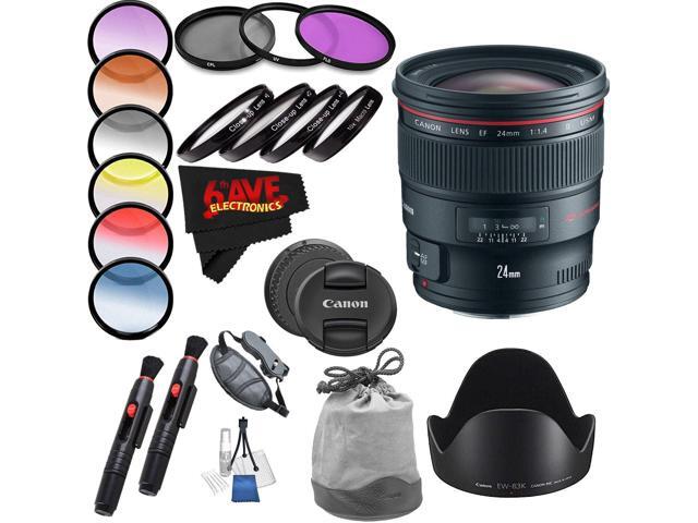 Canon EF 24mm f/1.4L II USM Lens International Version (No Warranty) Professional Accessory Combo