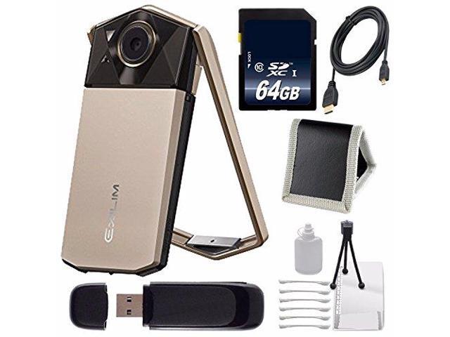 Casio Exilim EX-TR70 Selfie Digital Camera (Gold) (International Version) + Micro HDMI Cable + SD Card USB Reader + Memory Card Wallet + 64GB SDXC...
