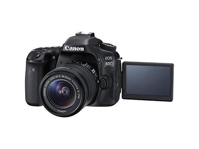 Canon EOS 80D DSLR Camera with 18-55mm Lens Bundle w/ 9 Piece Filter & Memory Kit (Intl Model)