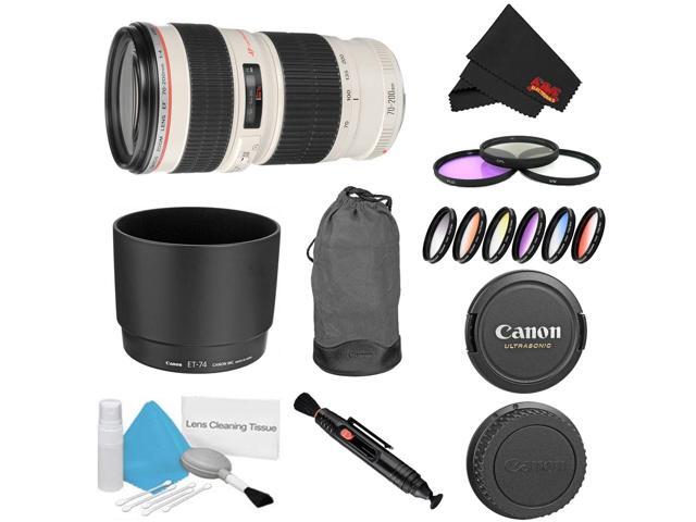 Canon EF 70-200mm f/4L USM Lens Bundle w/ 3 Piece Filter Kit and Color Multicoated 6 Piece Filter Kit (Intl Model)
