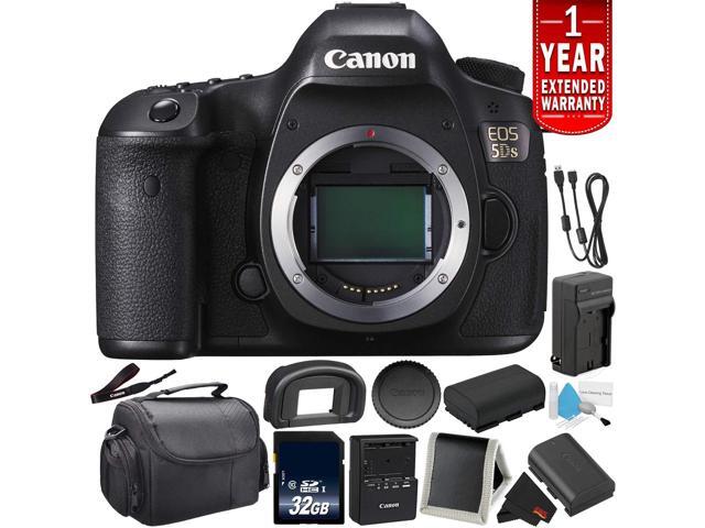 Canon EOS 5DS Digital SLR Camera 0581C002 (Body Only) - Bundle with 32GB Memory Card + Spare Battery + More (Intl Model)