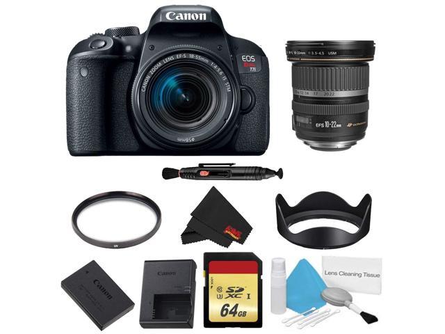 Canon EOS Rebel T7i DSLR Camera with 18-55mm Lens Basic w/ Memory Kit + 10-22mm Lens Lens (Intl Model)