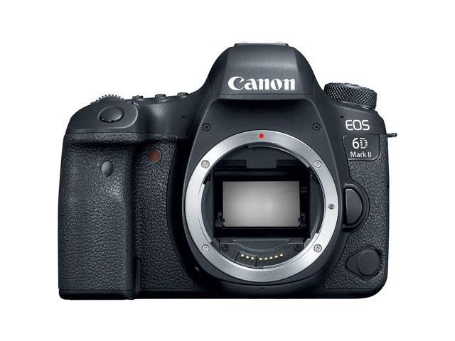Canon EOS 6D Mark II DSLR Camera (Body Only) + Wireless Remote + Condenser Microphone + Case + Wrist Strap + Tripod + Card Reader - Intl Model