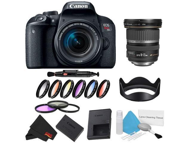 Canon EOS Rebel T7i DSLR Camera with 18-55mm Lens 9 Piece Filter Kit + 10-22mm Lens Lens (Intl Model)