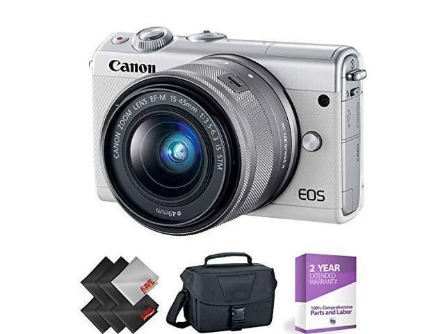 Canon EOS M100 Mirrorless Digital Camera with 15-45mm Lens (White) + 1 Year Warranty