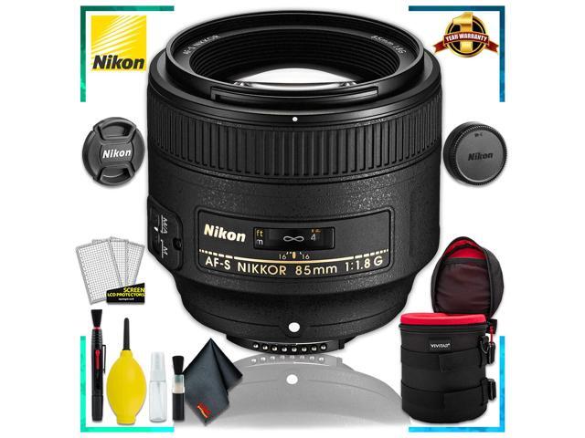 Nikon 85MM f.1.8G AF-S Lens (Intl Model) + 4.5 inch Vivitar Premium Lens Case + Cleaning Kit