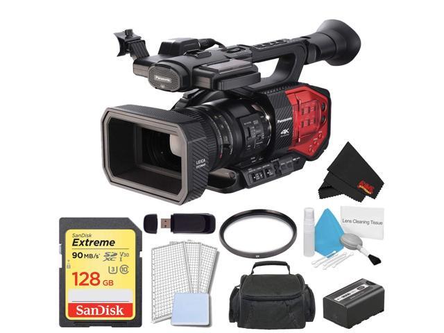Panasonic AG-DVX200 4K Camcorder Advanced Kit with 128GB Memory Card + 72mm UV Filter + XL Pro Soft Case for Camcorder + LCD Screen Protector +...
