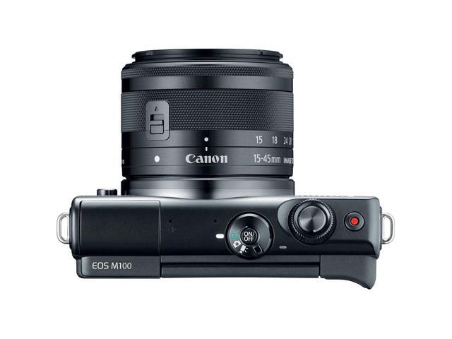 Canon EOS M100 Mirrorless Digital Camera (Black) with 15-45mm Lens + Flexible Tripod + UV Protection Filter + Professional Case + Card Reader -...