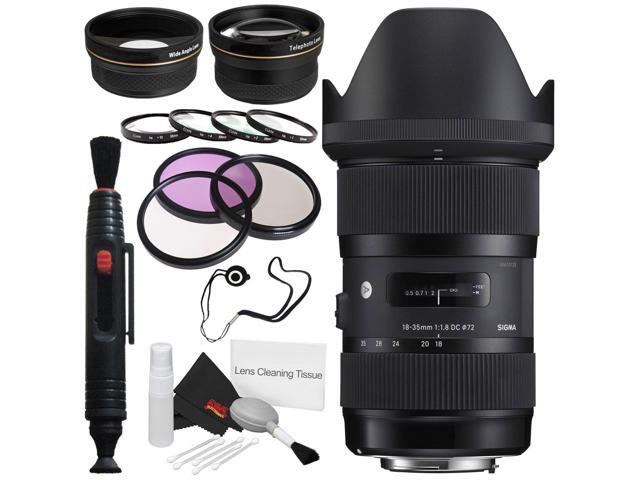 Sigma 18-35mm f/1.8 DC HSM Art Lens for Nikon # 210-306 + 72mm 3 Piece Filter Kit + Lens Pen Cleaner + Deluxe Cleaning Kit + 72mm Wide Angle Lens +...