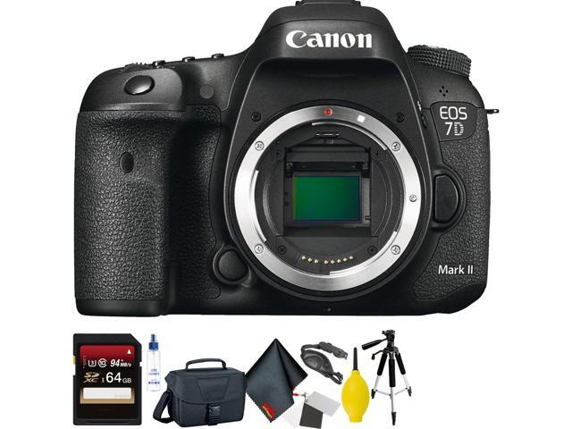 Canon EOS 7D Mark II DSLR Camera (Body Only) + 64GB Memory Card + Mega Accessory Kit + 2 Year Accidental Warranty