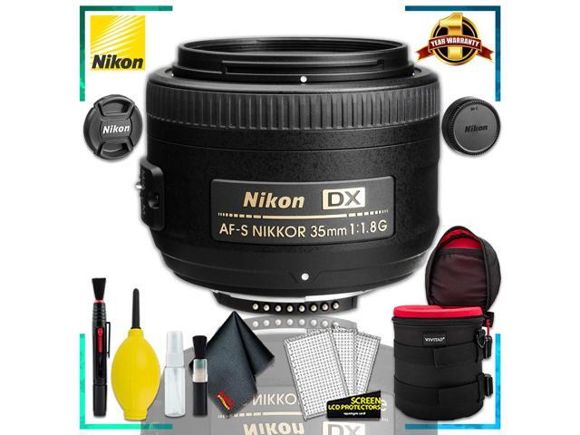 Nikon AF-S DX NIKKOR 35mm f/1.8G Lens + 4.5 inch Vivitar Premium Lens Case + Cleaning Kit