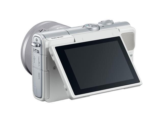 Canon EOS M100 Mirrorless Digital Camera (White) with 15-45mm Lens + Flexible Tripod + UV Protection Filter + Professional Case + Card Reader -...