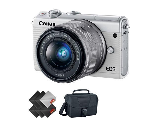 Canon EOS M100 Mirrorless Digital Camera with 15-45mm Lens (White) + 1 Year Warranty