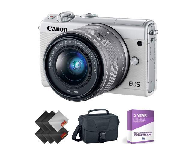 Canon EOS M100 Mirrorless Digital Camera with 15-45mm Lens (White) + 1 Year Warranty
