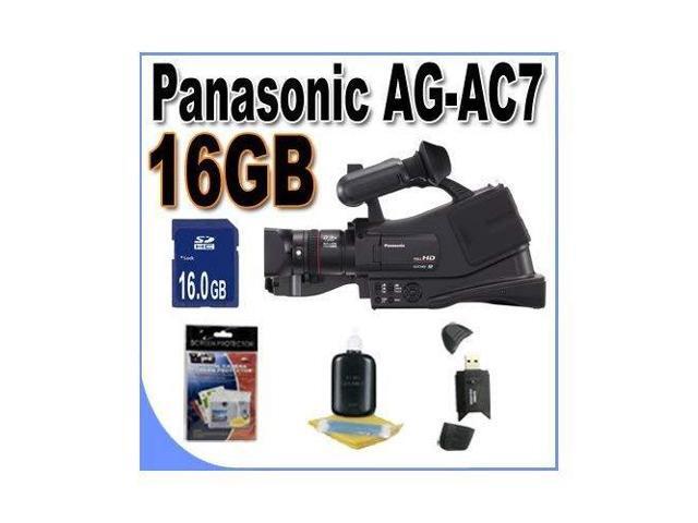 Panasonic AG-AC7 Shoulder Mount AVCHD Camcorder W/16GB SDHC Memory + USB Card Reader + Accessory Saver Bundle!