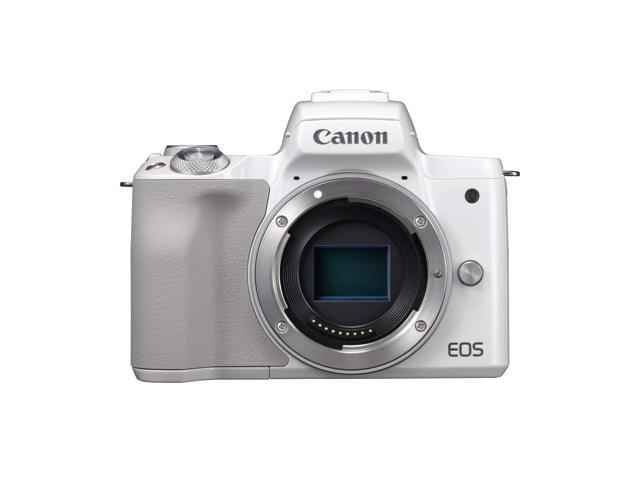 Canon EOS M50 Mirrorless Digital Camera (White, Body Only) + 64GB Class 10 Memory Card + LED + Canon Camera Case + Flexible Tripod + Memory Card...