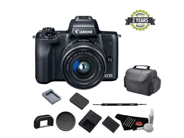 Canon EOS M50 Mirrorless Digital Camera with 15-45mm Lens and 4K Video Bundle with Spare Battery and Travel Charger - Intl Model w/ 2 Year Seller...