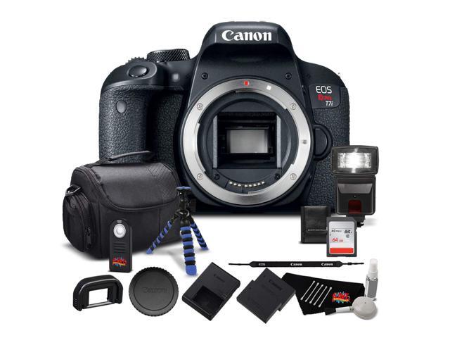 Canon EOS Rebel T7i Digital SLR Camera (Body Only) Bundle with 64GB Memory Card, Extra Battery, Tripod More.