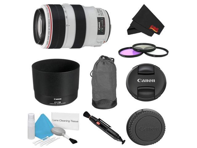 Canon EF 70-300mm f/4-5.6L IS USM Lens Bundle w/ 3 Piece Filter Kit (Intl Model)