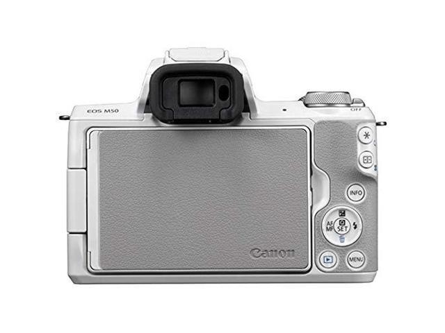 Canon EOS M50 Mirrorless Digital Camera (White, Body Only) + 64GB Class 10 Memory Card + LED + Canon Camera Case + Flexible Tripod + Memory Card...