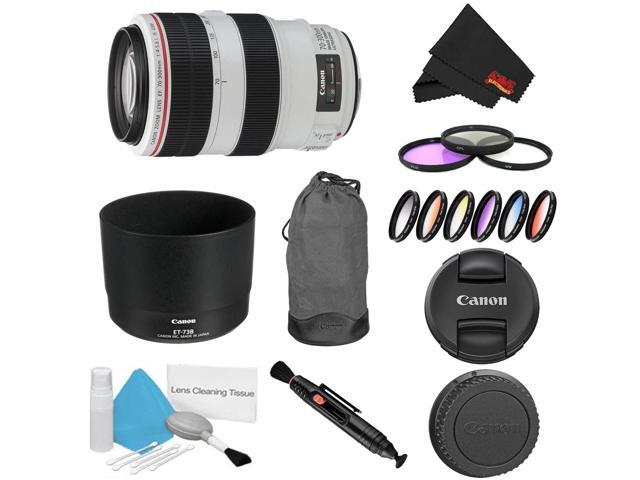 Canon EF 70-300mm f/4-5.6L IS USM Lens Bundle w/ 3 Piece Filter Kit and Color Multicoated 6 Piece Filter Kit (Intl Model)