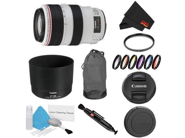 Canon EF 70-300mm f/4-5.6L IS USM Lens Bundle w/ UV Filter and Color Multicoated 6 Piece Filter Kit (Intl Model)