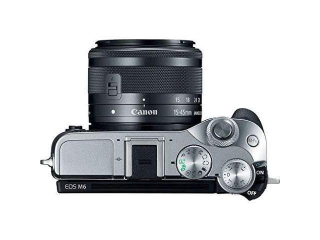 Canon EOS M6 Mirrorless Digital Camera with 15-45mm Lens (Silver) Basic Bundle - Intl Model