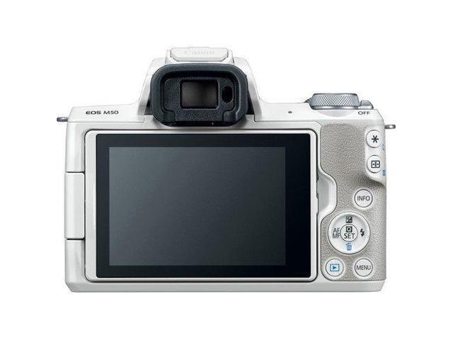Canon EOS M50 Mirrorless Digital Camera with 15-45mm Lens (White) Basic Bundle w/ 32GB Memory Card - Intl Model