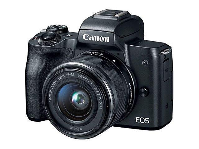 Canon EOS M50 Mirrorless Digital Camera with 15-45mm Lens (Black) Basic Bundle w/ 32GB Memory Card - Intl Model