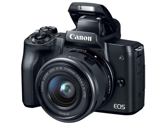 Canon EOS M50 Mirrorless Digital Camera with 15-45mm Lens (Black) (International Model) with Extra Accessory Bundle