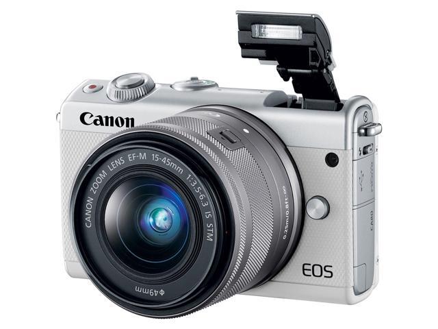 Canon EOS M100 Mirrorless Digital Camera with 15-45mm Lens (White) 2210C011 International Version - Deluxe Bundle