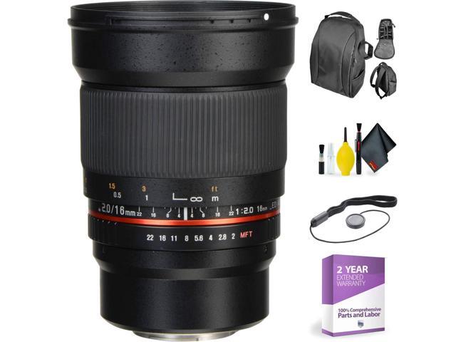 ROKINON 16MM f/2.0 Micro 4/3 + Deluxe Lens Cleaning Kit Bundle