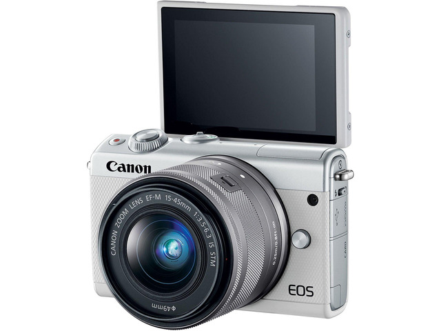 Canon EOS M100 Mirrorless Digital Camera with 15-45mm Lens (White) 2210C011 International Version - Deluxe Bundle