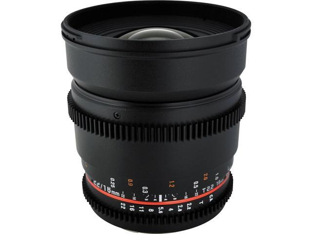 Rokinon 16mm T2.2 Cine Lens Nikon F # CV16M-N + Microfiber Cloth + Lens Pen Cleaner + 32GB SDHC Memory Card Bundle